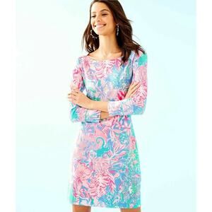 Lilly Pulitzer UPF 50+ Sophie Dress Blue Peri Viva La Lilly Women's Size Small